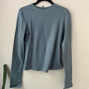 SKIMS Long Sleeve Tee in Light Blue